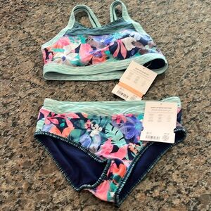 Athleta Girls Surfs Up Bikini Top and Bottom Brand New With Tags Size Large 12